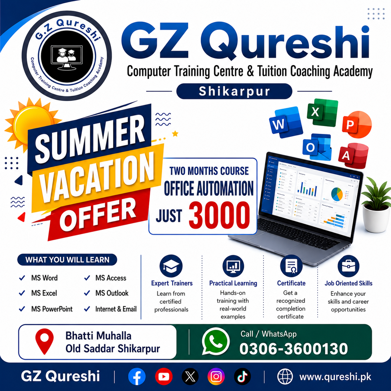 G.Z Qureshi Summer Vacation Offer 2026 – Office Automation Course